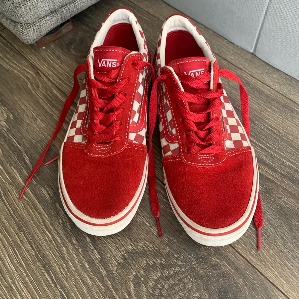 Vans Old Skool checkerboard red suede